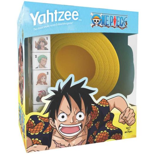 YAHTZEE: One Piece - Classic Family Dice Game, Collectible Edition Straw Hat Head Dice Cup, Officially Licensed, Family & Kids Ages 8+, 1+ Players
