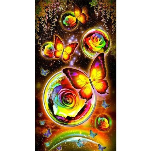 YALKIN 5D Diamond Painting Kits for Adults DIY Butterfly Animal Full Round Drill (27.56 x 15.7 inch) Embroidery Pictures Arts Painting for Home Wall Decor Unisex