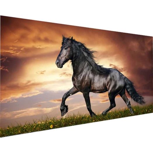 YALKIN 5D Large Diamond Painting Kits for Adults (3.9x3.9inch), Running Horse Round Full Round Drill Nature Gem Arts Paint by Diamonds Kits Diamond Art Kits for Home Wall Decor Relax Gift
