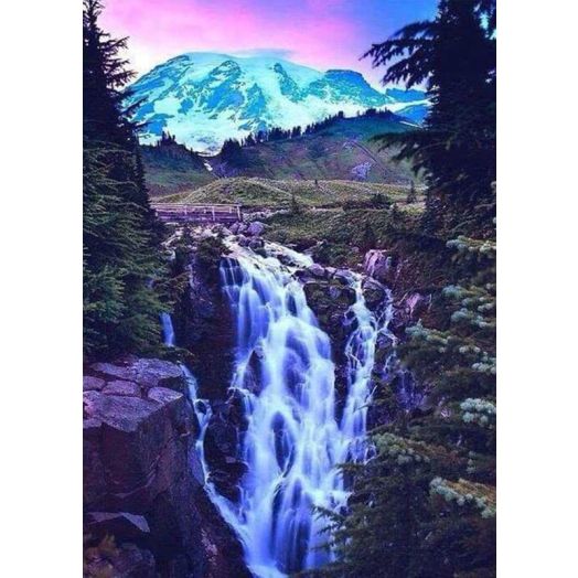 YALKIN Mountian Waterfall 5D Diamond Painting Kits for Adults Kids Beginners DIY Full Round Drill Embroidery Pictures Paint by Diamonds Kits for Home Wall Decor