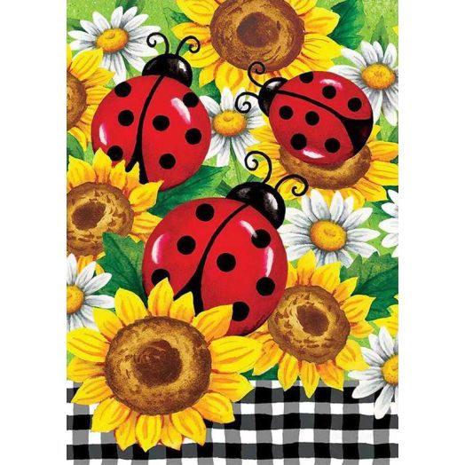 YALKIN Sunflower Laduybug 5D Diamond Painting Kits for Adults Kids Beginners DIY Full Round Drill Embroidery Pictures Paint by Diamonds Kits for Home Wall Decor