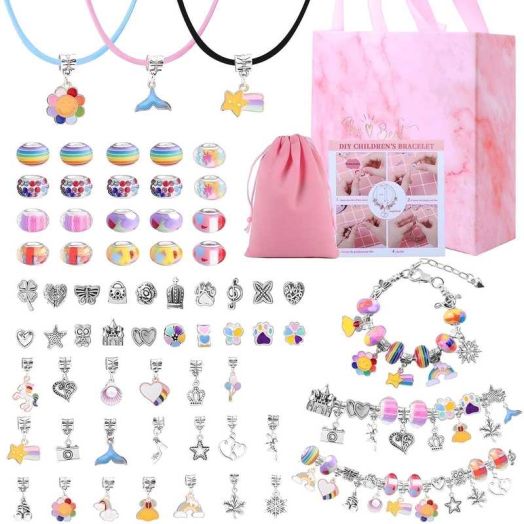 Yalumo 67pcs Charm Bracelet Making Kit, Girls Bracelet Jewelry Making Kit DIY, Birthday Gifts Set