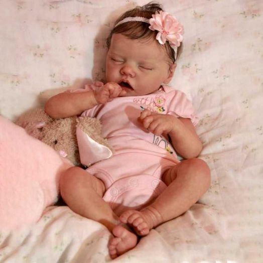 Reborn Realistic Baby Dolls Full Body Real Life Newborn Baby Girl Sleeping Doll 18 inch Lifelike Waterproof Real Baby Reborn Hand Painted Babies Doll Toys Gifts
