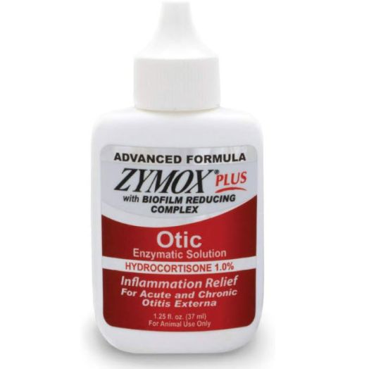 Zymox Advanced Formula Otic Plus Enzymatic Ear Solution for Dogs and Cats with 1% Hydrocortisone, 1.25oz