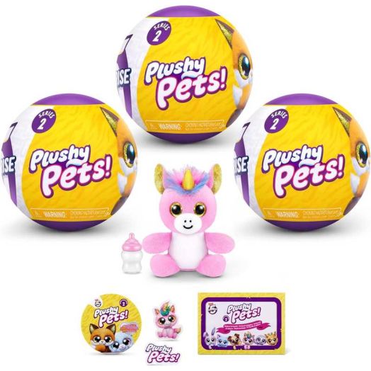 5 Surprise Plushy Pets! Series 2 Mystery 3-Pack (3 RANDOM Mini Plush Figures)