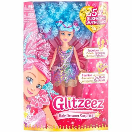 Glitzeez Hair Dreams Surprise! Rainbow Dress Doll (5 Surprises!)