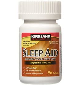 KIRKLAND SIGNATURE Sleep Aid Doxylamine Succinate 25 Mg X Tabs (53201812) No Flavor 96 Count