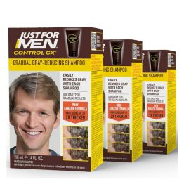 Just For Men Control GX Grey Reducing Shampoo, Blonde and Medium Brown Hair, 4 fl oz, 3 Pack  (Packaging May Vary) | Combe, Inc.